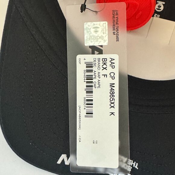AAPE by A Bathing Ape Black Logo Cap • NWT Streetwear Hat • One Size - Picture 4 of 7
